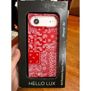 Hello Lux Red Bandana Square Phone Case for iPhone Air MagSafe TPU Paisley